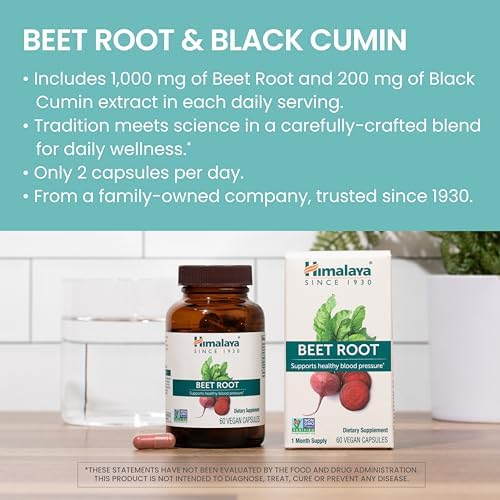 Himalaya Raíz de Remolacha para el Bienestar Circulatorio y Vascular, Vegano, Sin Gluten, 500 mg de Raíz de Remolacha y 100 mg de Extracto de Comino - imagen 4