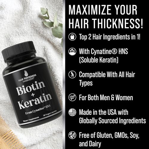Suplemento para el Crecimiento del Cabello con Queratina y Biotina. Clinicamente Comprobado con Cynatine HNS para Cabello Más Grueso y Saludable. - imagen 3