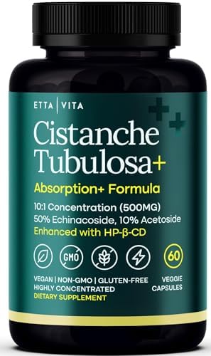 Cápsulas Potentes de Cistanche Tubulosa (500 mg) para Estrés, Ánimo y Soporte de Cortisol - Equilibrio Hormonal para Hombres y Mujeres - imagen 1