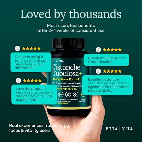 Cápsulas Potentes de Cistanche Tubulosa (500 mg) para Estrés, Ánimo y Soporte de Cortisol - Equilibrio Hormonal para Hombres y Mujeres - imagen 6