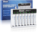 Baterías Recargables BONAI AA1000 de Litio con Cargador, 1.5V 3600 mWh, Paquete de 8 Baterías AA, Carga Rápida AA AAA, Incluye Cable - imagen 1