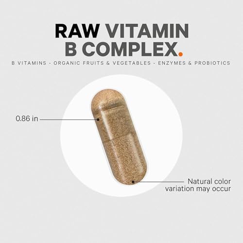 Suplemento de Complejo de Vitaminas B Codeage - Vitaminas B Esenciales con Probióticos, Enzimas Digestivas, Frutas y Verduras - Suministro para 2 - imagen 8