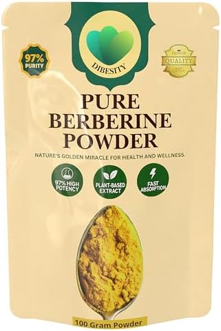 Dibesity Polvo de Berberina 97% Puro | Extracto Vegetal de 100g, Alta Potencia | 500 mg por Porción | Sin Gluten, Vegano, Probado en Laboratorio - imagen 1