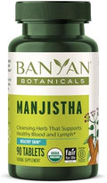 Banyan Botanicals Manjistha Orgánico – Suplemento Natural para la Piel y Drenaje Linfático – Limpieza de Sangre de Raíz Roja – 90 Tabletas – Orgánico - imagen 1