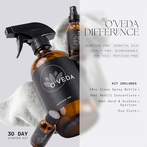Kit de Inicio O'VEDA – Paquete de Limpieza Multiusos con 1 Concentrado y 1 Botella de Recarga (30ml cada una), Botella de Spray de 16oz y Paño de - imagen 2