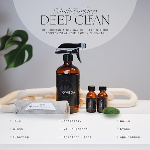 Kit de Inicio O'VEDA – Paquete de Limpieza Multiusos con 1 Concentrado y 1 Botella de Recarga (30ml cada una), Botella de Spray de 16oz y Paño de - imagen 3