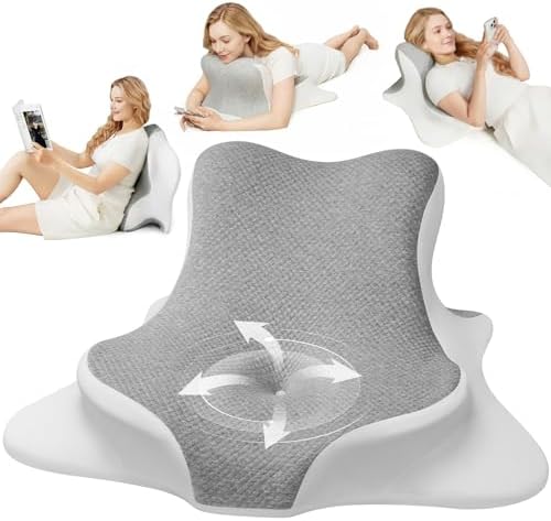 Cojín de Lectura ONGFNFN para Cama, Cojín Ergonómico de Espuma Viscoelástica para Respaldo, Soporte para Cabeza y Espalda - Gris - imagen 1