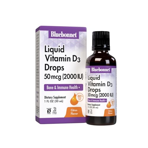 Suplemento de Vitamina D3 2000UI 50mcg Bluebonnet para Huesos Fuertes y Soporte Inmunológico - Vitaminas Líquidas para Hombres y Mujeres - Gotas de - imagen 5