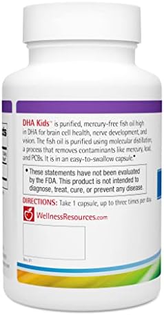 Wellness Resources DHA Niños - Omega 3 Sin Azúcar para Niños - Aceite de Pescado Libre de Mercurio - Suplemento para la Salud Cerebral e Inmunidad - - imagen 3