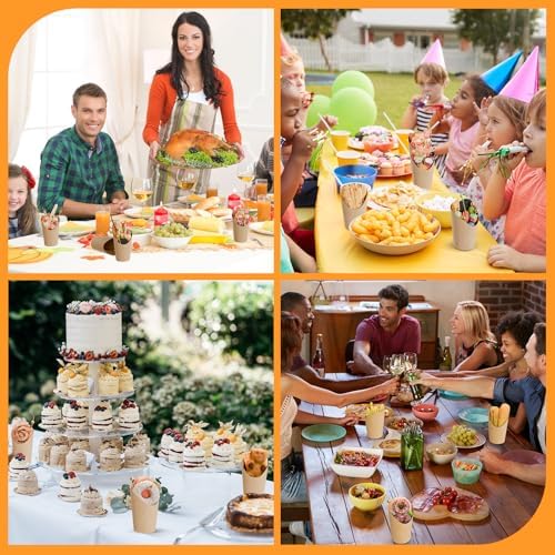 Juego de 600 Tazas para Charcutería con Palitos, 100 Tazas Desechables de 12 oz para Papas Fritas, Incluye 100 Bolsas, 100 Cintas, 100 Etiquetas y - imagen 7