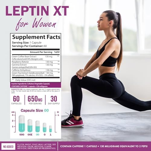 NatureGenX LeptinXT para Mujeres – Control de Peso con Grano de Café Verde, Garcinia y Extracto de Té Verde – Sin Gluten, No OGM, Vegano – 60 - imagen 6