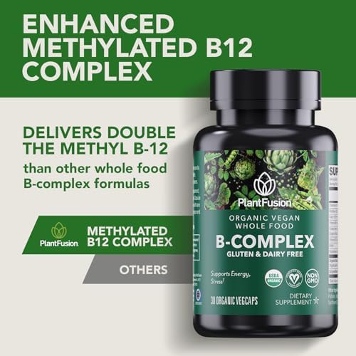 PlantFusion Complejo de Vitaminas B Orgánico, Suplemento Vegano de Alimentos Integrales para Energía y Metabolismo, B12 Metilada, Guayaba, Limón y - imagen 3