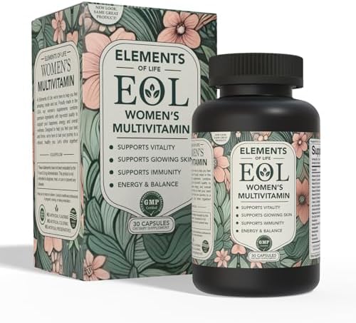 Multivitamínico Elements of Life para Mujeres – Vitaminas Diarias con MethyFolate, Ingredientes Orgánicos y Suplementos Naturales para Energía, - imagen 1