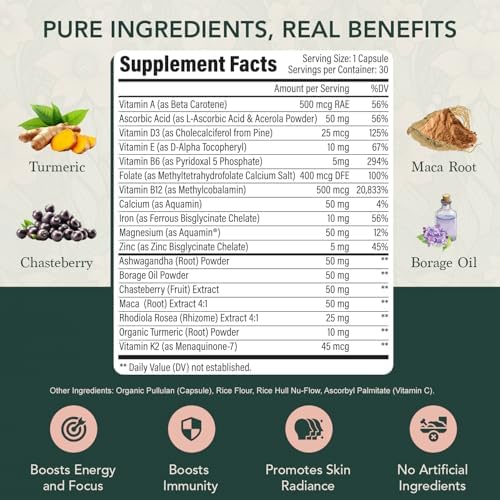 Multivitamínico Elements of Life para Mujeres – Vitaminas Diarias con MethyFolate, Ingredientes Orgánicos y Suplementos Naturales para Energía, - imagen 3