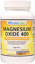 Wonder Labs Óxido de Magnesio 400, 483mg de Óxido de Magnesio Grado Farmacéutico** Compara con MAG-OX 400 ® - 250 Tabletas - imagen 1