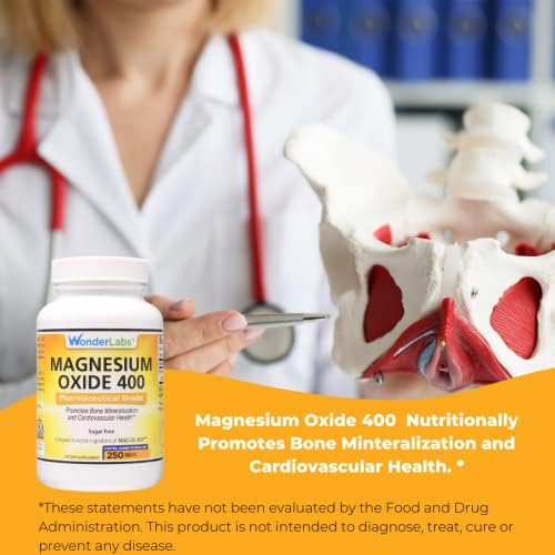 Wonder Labs Óxido de Magnesio 400, 483mg de Óxido de Magnesio Grado Farmacéutico** Compara con MAG-OX 400 ® - 250 Tabletas - imagen 5
