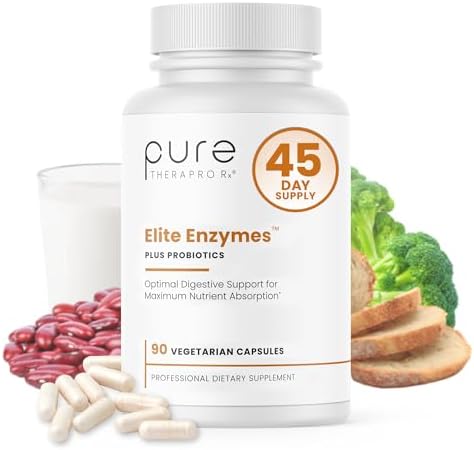 Suplemento de Enzimas Digestivas Extra Fuertes Pure Therapro Rx Elite para Mujeres y Hombres, 90 Cápsulas Veganas - imagen 1