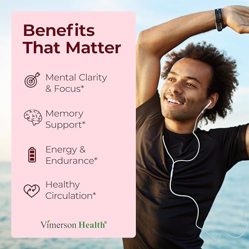 Suplementos de Ginseng Asiático y Ginkgo Biloba – Extracto de Ginseng Panax 700mg + Ginkgo Biloba 720mg – Suplemento Nootrópico para Memoria, - imagen 2
