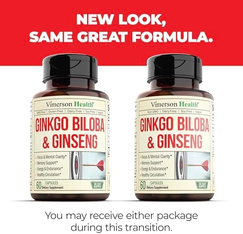 Suplementos de Ginseng Asiático y Ginkgo Biloba – Extracto de Ginseng Panax 700mg + Ginkgo Biloba 720mg – Suplemento Nootrópico para Memoria, - imagen 8