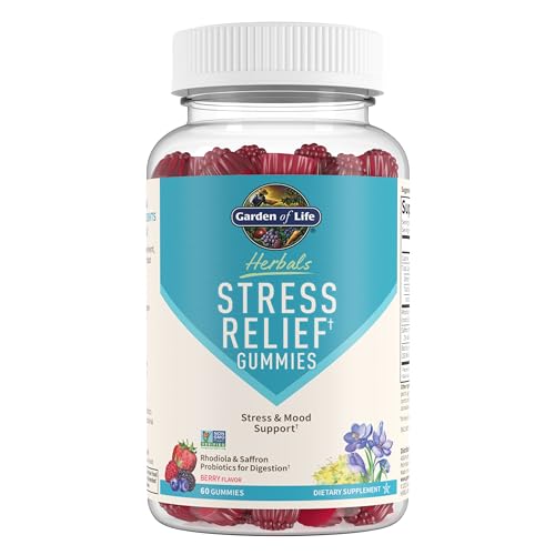 Gummy de Alivio del Estrés Garden of Life Herbals con Rhodiola y Azafrán, Sabor Berry, 30 Porciones, Sin Gluten, Apoyo Digestivo con Prebióticos y - imagen 4