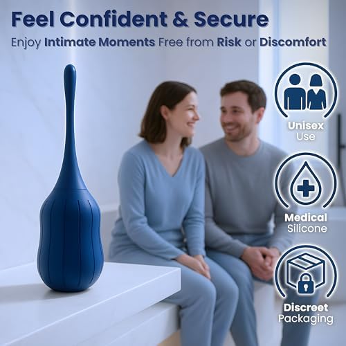 Enema Anal DOCXEN para Hombres y Mujeres ✮ Garantía de por vida ✮ Bulbo de Silicona, Enemas Antireflujo para Limpieza de Colon con Boquilla Flexible - imagen 2
