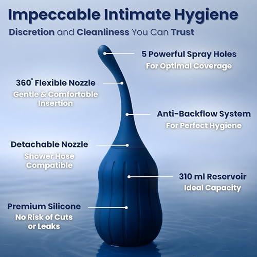 Enema Anal DOCXEN para Hombres y Mujeres ✮ Garantía de por vida ✮ Bulbo de Silicona, Enemas Antireflujo para Limpieza de Colon con Boquilla Flexible - imagen 3
