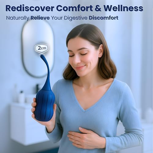 Enema Anal DOCXEN para Hombres y Mujeres ✮ Garantía de por vida ✮ Bulbo de Silicona, Enemas Antireflujo para Limpieza de Colon con Boquilla Flexible - imagen 4