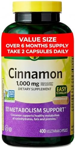 Suplemento Dietético de Canela 1000 mg – 400 Cápsulas Vegetarianas (Suministro de 6+ Meses) – Apoya el Metabolismo Saludable y el Bienestar – Sin - imagen 1