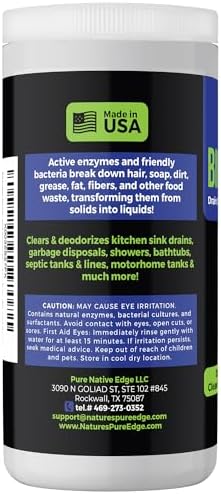 Limpiador Enzimático para Drenajes y Sépticos con Bacterias Amigables - Extra Grande 2 lb. Desodoriza y Desbloquea Tuberías, Tanques Sépticos y de - imagen 3