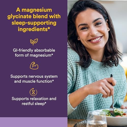 Natural Factors Stress-Relax Magnesio Glycinate Nocturno - Magnesio Bien Absorbido con L-Theanina, Melatonina y PharmaGABA para Sueño Reparador - 60 - imagen 2