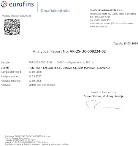 Mezcla de DMSO y Aceite de Magnesio de Dr. Hartmut Fischer (100 ml), Ingredientes de Grado Farmacéutico, Alta Pureza, Bajo Olor, Heiltropfen® - imagen 4