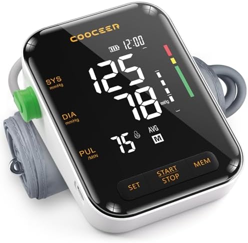 Monitor de Presión Arterial Automático COOCEER X8: Máquina Digital para Brazo Superior con Manguito Ajustable (22-42 cm) - Pantalla Grande - imagen 1