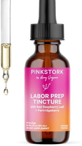 Tinción de Preparación para el Trabajo de Parto Pink Stork – Hoja de Frambuesa Roja, Manzanilla, Jengibre y 8 Hierbas – Apoyo para el Embarazo, - imagen 1