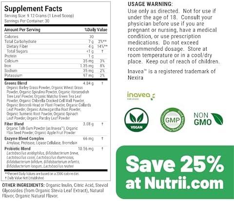 Nutrii Polvo Superalimento Orgánico Verde para la Inmunidad - Alivia la Digestión, Aumenta la Vitalidad y Energía. Fórmula de Acción Rápida con - imagen 2