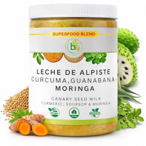 Leche de Alpiste Premium con Cúrcuma, Guanábana y Moringa – Mezcla de Superalimentos Bexpertsusa – 16 oz – Vegana, Libre de Lácteos, No Transgénica, - imagen 1