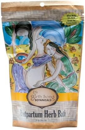 Baño de Hierbas Orgánico Postparto Birth Song Botanicals – Mezcla de Baño Sitz con Sal Marina, Plátano, Milenrama, Bolsa del Pastor, Uva Ursi y - imagen 1