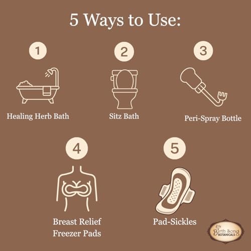Baño de Hierbas Orgánico Postparto Birth Song Botanicals – Mezcla de Baño Sitz con Sal Marina, Plátano, Milenrama, Bolsa del Pastor, Uva Ursi y - imagen 2