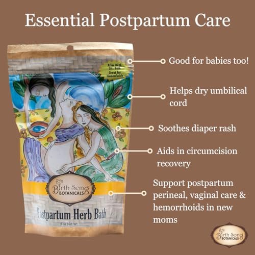 Baño de Hierbas Orgánico Postparto Birth Song Botanicals – Mezcla de Baño Sitz con Sal Marina, Plátano, Milenrama, Bolsa del Pastor, Uva Ursi y - imagen 3