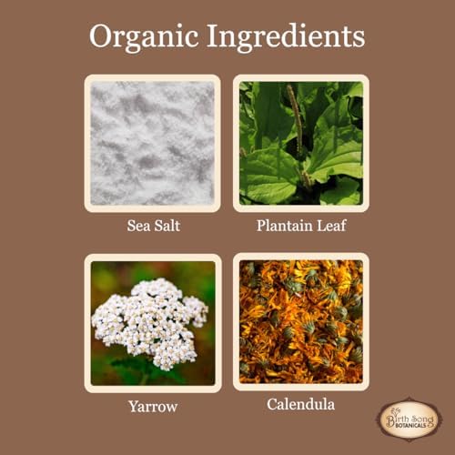 Baño de Hierbas Orgánico Postparto Birth Song Botanicals – Mezcla de Baño Sitz con Sal Marina, Plátano, Milenrama, Bolsa del Pastor, Uva Ursi y - imagen 4