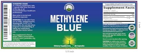 Cápsulas de Methylene Blue de Peak Performance - Suplemento de Grado Farmacéutico Ultra Alta Pureza (USP) - Veganas para Mejor Absorción y Soporte de - imagen 6