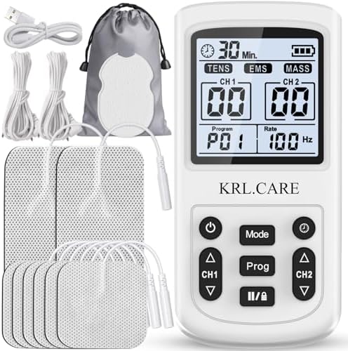Unidad TENS 3 en 1 Estimulador Muscular, Máquina de Masaje EMS con 40 Intensidades para Alivio Gradual de Dolor de Hombro, Ciática y Espalda, - imagen 1