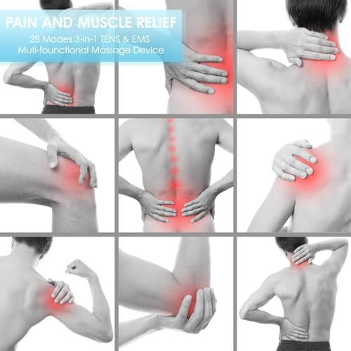 Unidad TENS 3 en 1 Estimulador Muscular, Máquina de Masaje EMS con 40 Intensidades para Alivio Gradual de Dolor de Hombro, Ciática y Espalda, - imagen 8