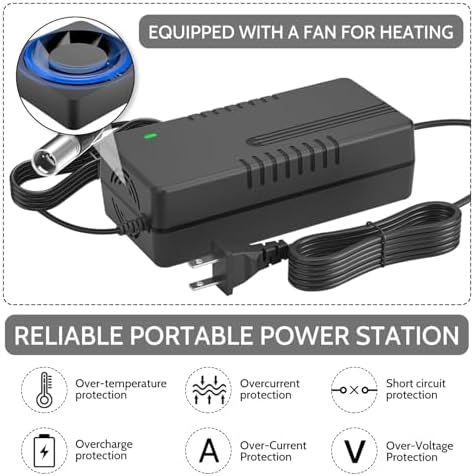 Cargador de 24V 5A con conector XLR de 3 pines para sillas de ruedas Lakematic, Pride Mobility, Jazzy, Shoprider, Drive Medical y Golden - imagen 3