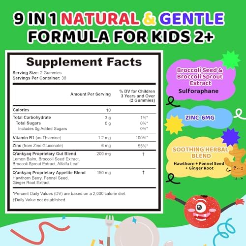 Gomitas Q'ankyaq para Aumento de Apetito para Niños de 2 Años en Adelante, Suplementos Veganos Sin Azúcar, 60 Gomitas - imagen 2