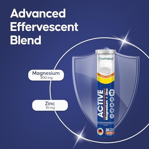 Tabletas Efervescentes Nutrazul de Magnesio y Zinc, 300mg Magnesio, 10mg Zinc, Sabor Naranja, 60 Tabletas para Función Muscular y Balance - imagen 3