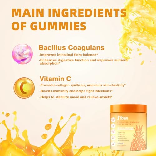 Gomitas de Piña Itiban para Mujeres, Equilibrio de pH Femenino, Probióticos Vaginales, Soporte Inmunológico, Veganas y Sin Gluten, 60 Gomitas, 30 - imagen 5