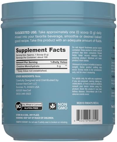 NeoCell Creatina Monohidratada en Polvo | 1.1 lb | Sin Sabor | Suplemento Micronizado | Para Mujeres y Hombres - imagen 2