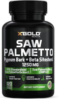 X Gold Health Complejo de Saw Palmetto para Hombres 1250mg – Soporte Prostático y Urinario con Beta Sitosterol y Corteza de Pygeum – Bloqueador de - imagen 1