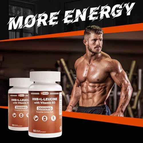 Suplemento HFELIZ HMB y Leucina, 3500mg L-Leucina HMB con Vitamina D3, Aminoácidos BCAA para Hombres, Vegano, Sin Gluten, 90 Cápsulas - imagen 4