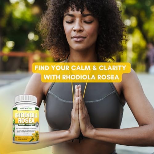 NutriONN Rhodiola Rosea 500mg - 180 Cápsulas Veganas - Extracto 3% Rosavin y 1% Salidroside - No GMO - Con Pimienta Negra para Mejor Absorción - - imagen 3